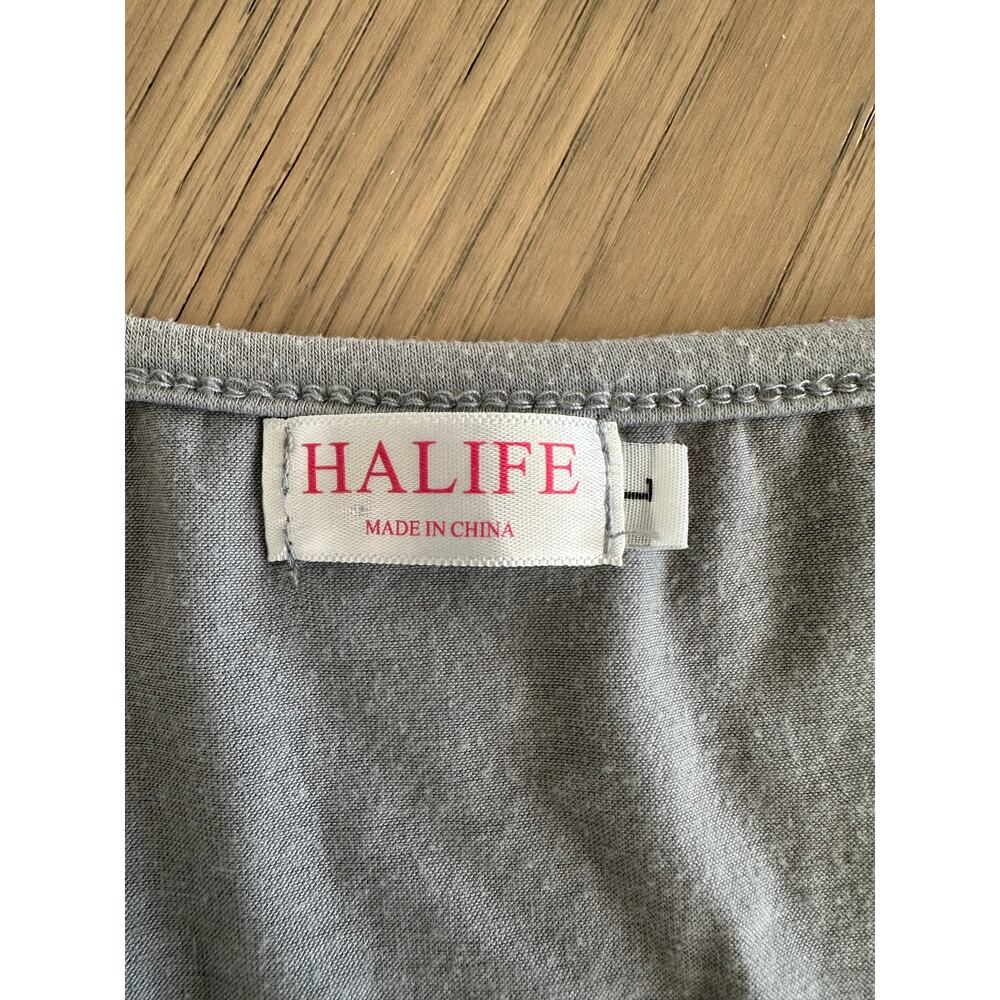 Halife Womens Gray Button Front Casual Swing Pleated Summer Sun Dress Size XL - Picture 8 of 10
